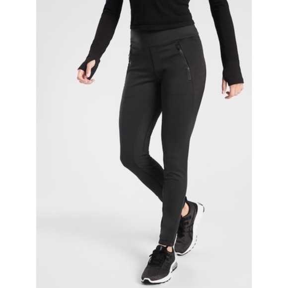 Athleta Peak Hybrid Fleece Lined Tight Black Small - Picture 1 of 16